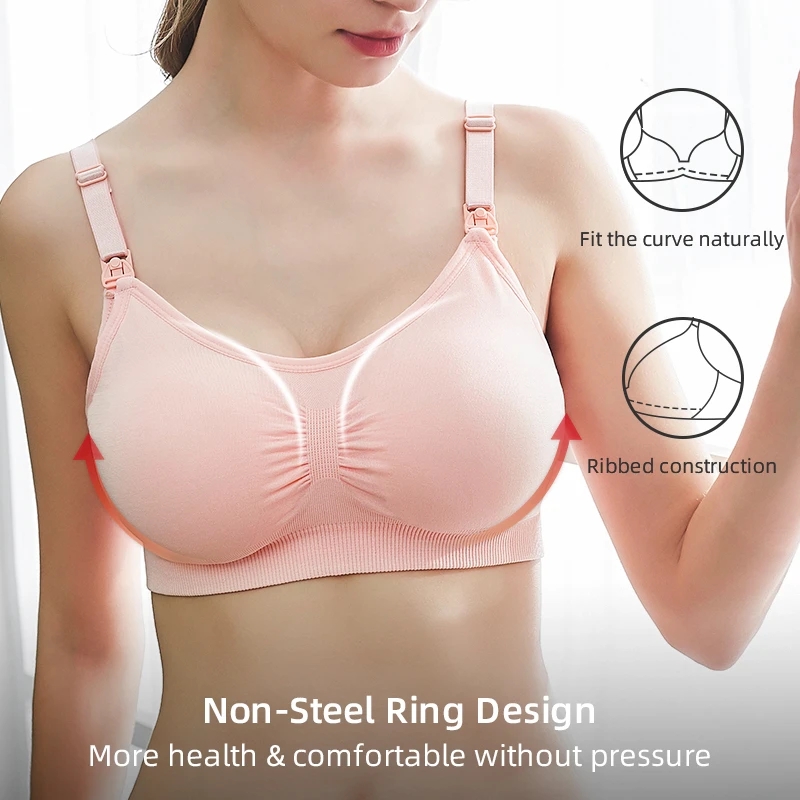 Plus Size Nursing Bra Breathable Women Breastfeeding Underwear Seamless Maternity Bra Push Up