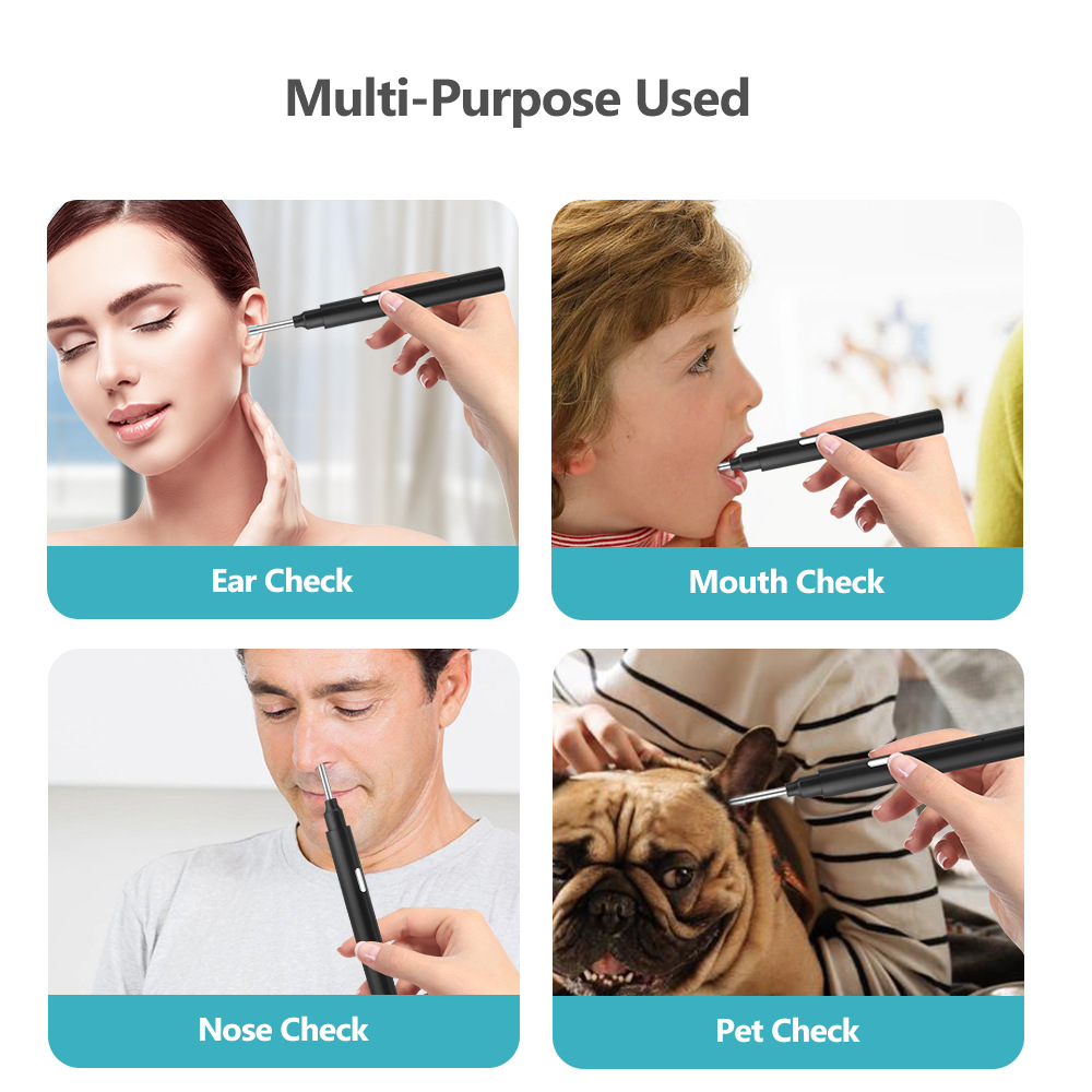 Wireless WiFi visual otoscope 3.9mm high-definition waterproof earwax removal ear canal endoscope luminous ear spoon