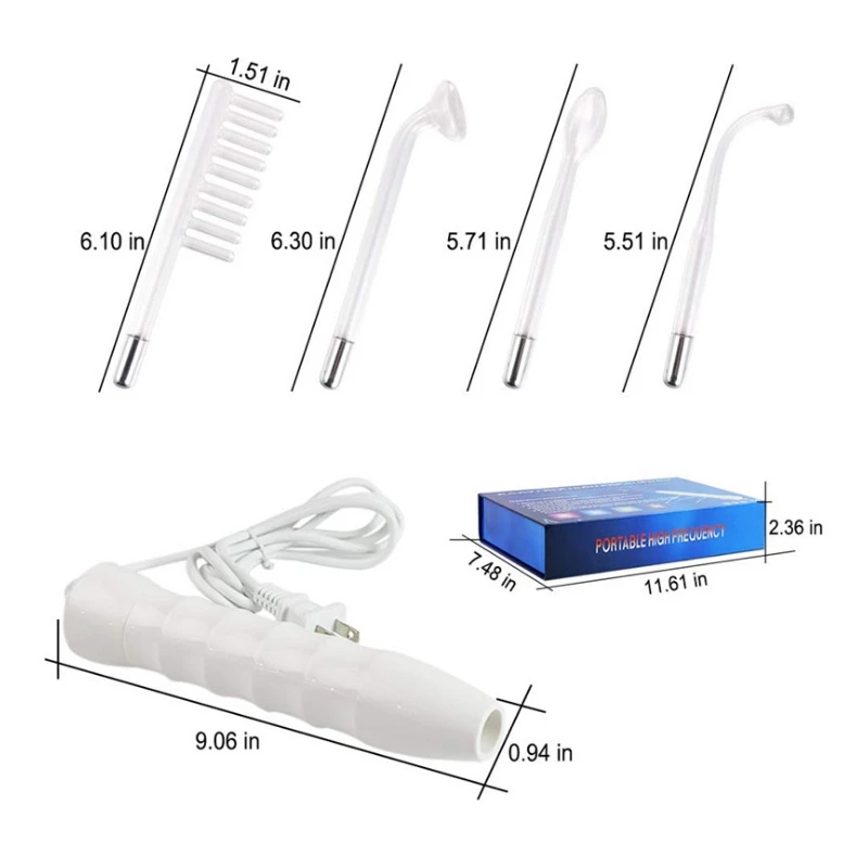 Portable Electrode High Frequency Electrotherapy Facial Massager Appliances Machine Spot Acne Remover Dead Skin Care Face Spa