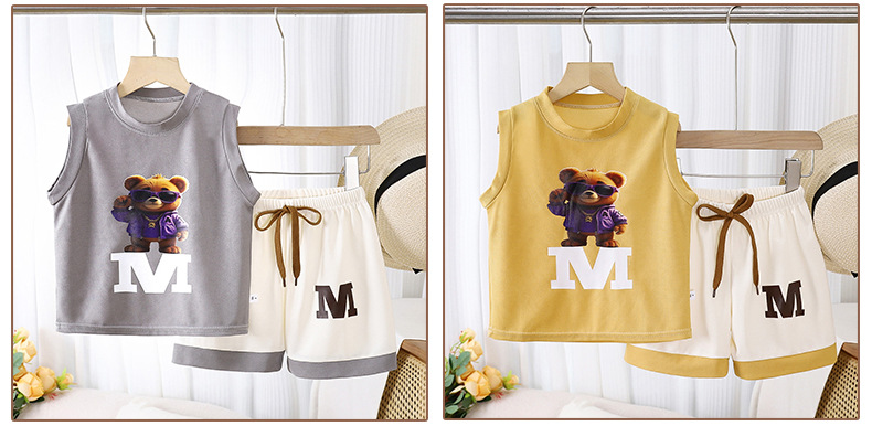 New Summer Baby Clothes Suit Children Boys Fashion Vest Shorts 2Pcs/Sets Toddler Casual Costume Infant Outfits Kids Tracksuits