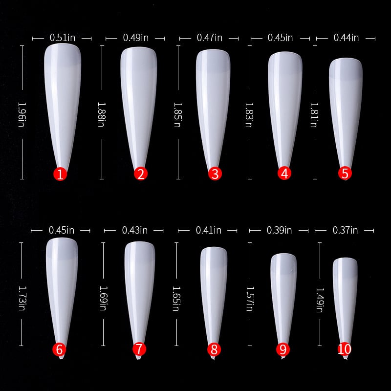 500Pcs False Salon Nail Tips Design Fake Gel Nails Extension Full Cover Sculpted Stiletto Coffin Tips Manicure Accessories