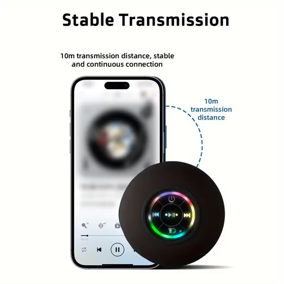 2025 Bathroom Waterproof Wireless Bluetooth Speaker Large Suction Cup Mini Portable Speaker Outdoor Sports Stereo Speaker