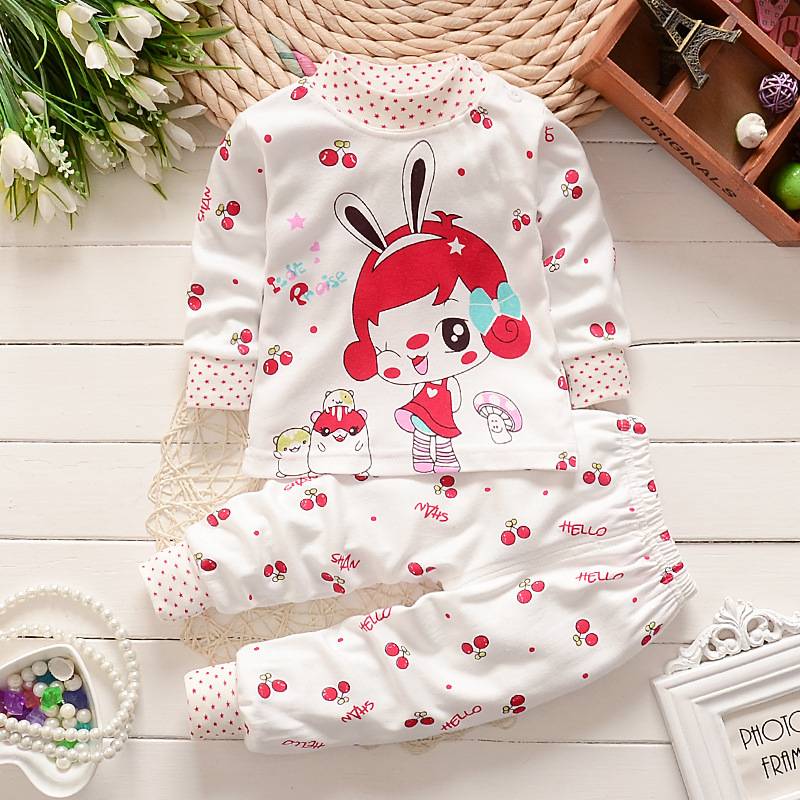 Newborn baby clothes set Winter Cartoon baby boy Clothes 2PCS Cotton baby girl clothes set soft underwear infant set