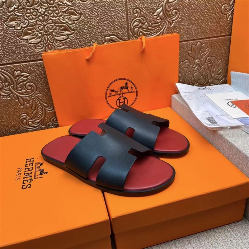 Genuine leather mens Fashion Summer Casual Solid Color Shoes Brown Black Beach Flat Flats Sandals Sandal Slippers Slipper Shoe