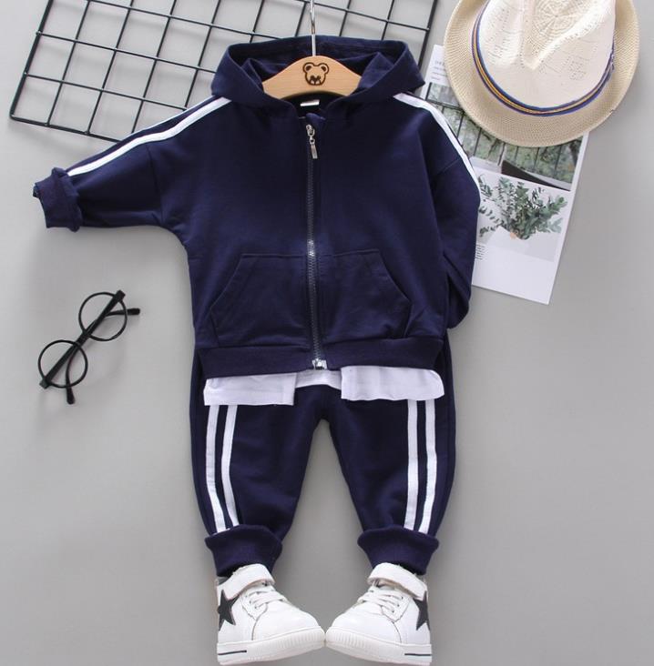 New kids clothing two pieces sports sets Korean version boys girls baby children casual hoodie trousers cotton suit