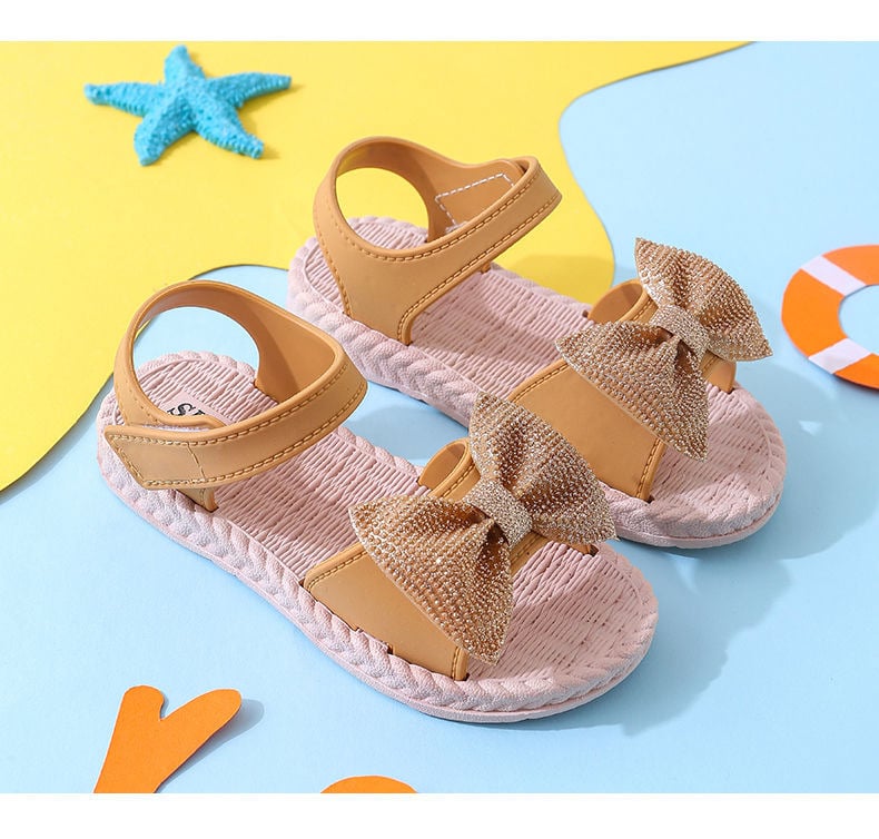 Girls Sandals Summer New Big Kids Casual Flat Soft Bottom Princess Shoes All-match Little Girl Beach Shoes