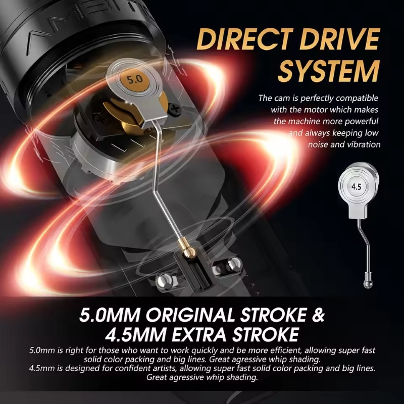 Ambition Soldier270S Stroke 4.5+5.0mm Wireless Tattoo Machine Professional Brushless Motor Pen 2400mAh Battery 1-12V for Tattoo