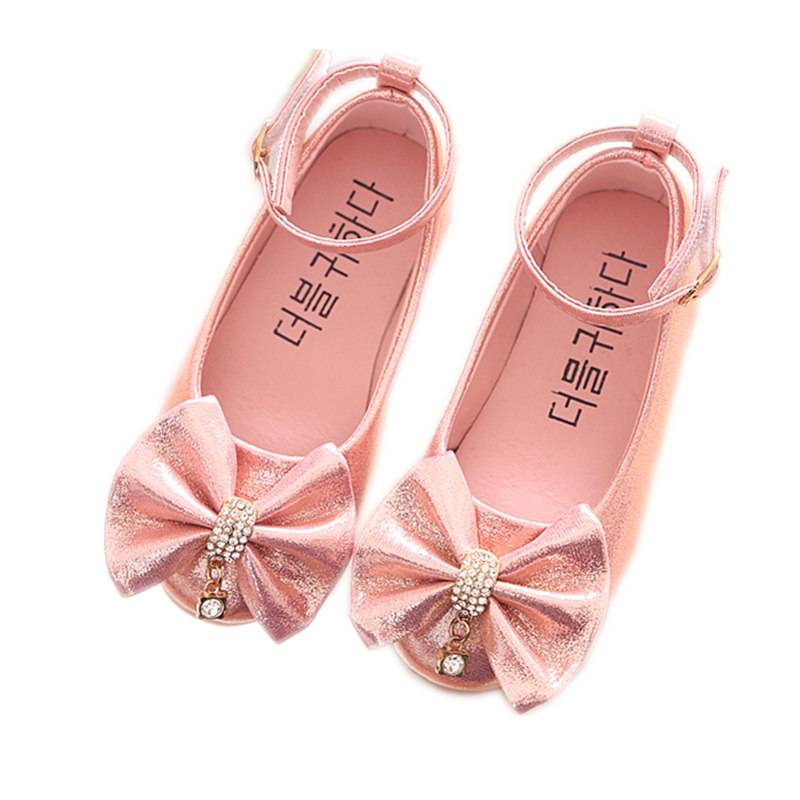 School Shoes For Girls Children Girl Fashion Princess Soild PU Bowknot Dance Toddler Quality Shoes Party Shoes Dropshipping