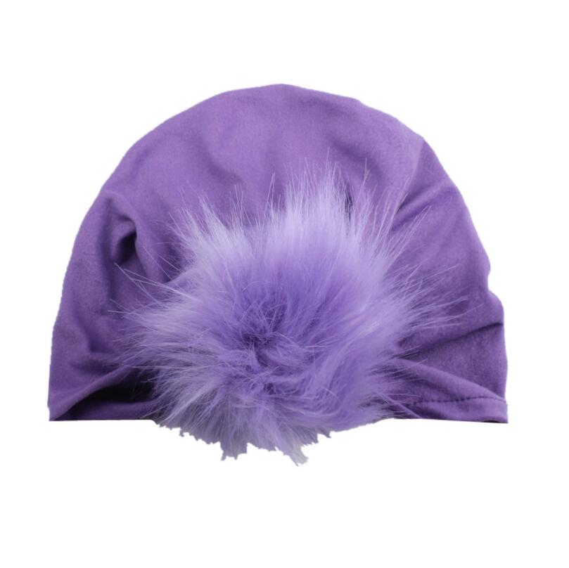 New Contrast color Design Baby Girl Hat with Hair Ball Newborn Infant Hat Cap Accessories for Children Kids