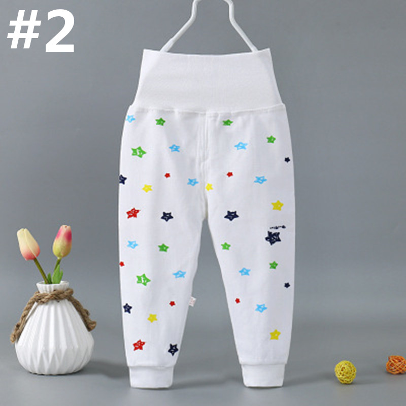 Baby High Waist Pure Cotton Bottoming Protect The Belly Pants（Color randomised）