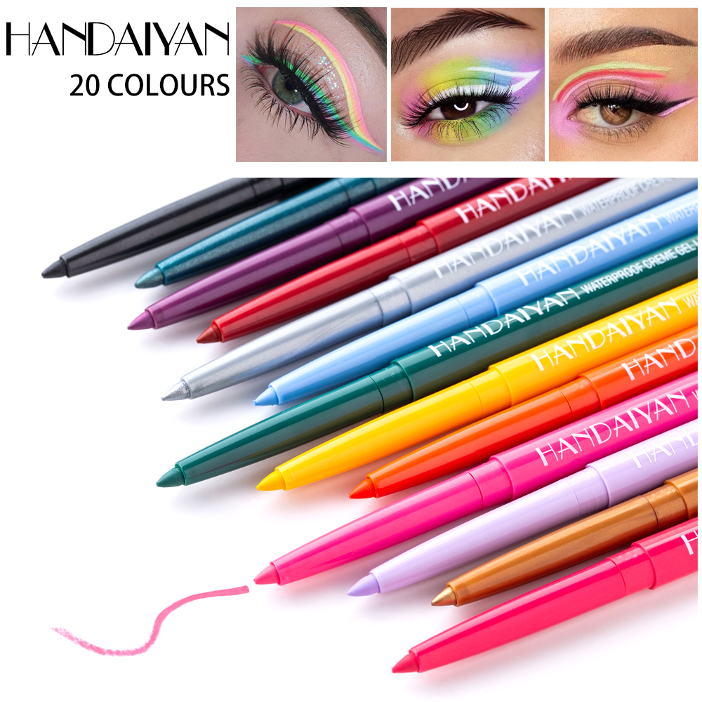 Handaiyan Colored Eyeliner Set Waterproof Eyeliner Pencil Long Lasting Matte Eye Liner Makeup Cosmetic Beauty Colorful Liner