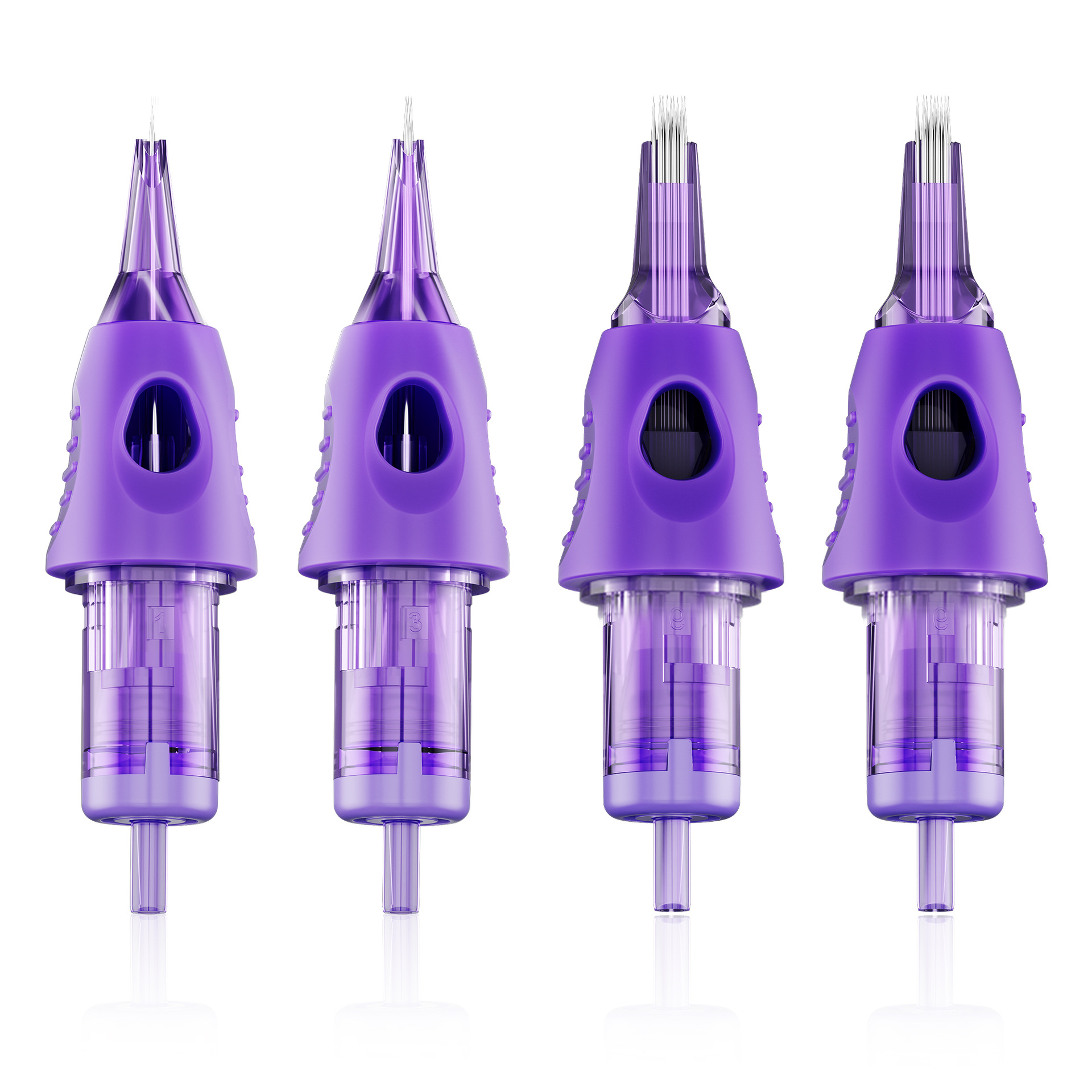 Tattoo integrated needle, purple wrapped glue needle, closed mouth round needle, cutting thread, spraying mist arc, tattoo needl