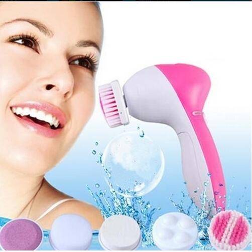 5 in 1 Electric Facial Cleansing Instrument Silicone Face Cleansing Brush Deep Cleaning Pore Cleaner Face Massage Skin Care Tool