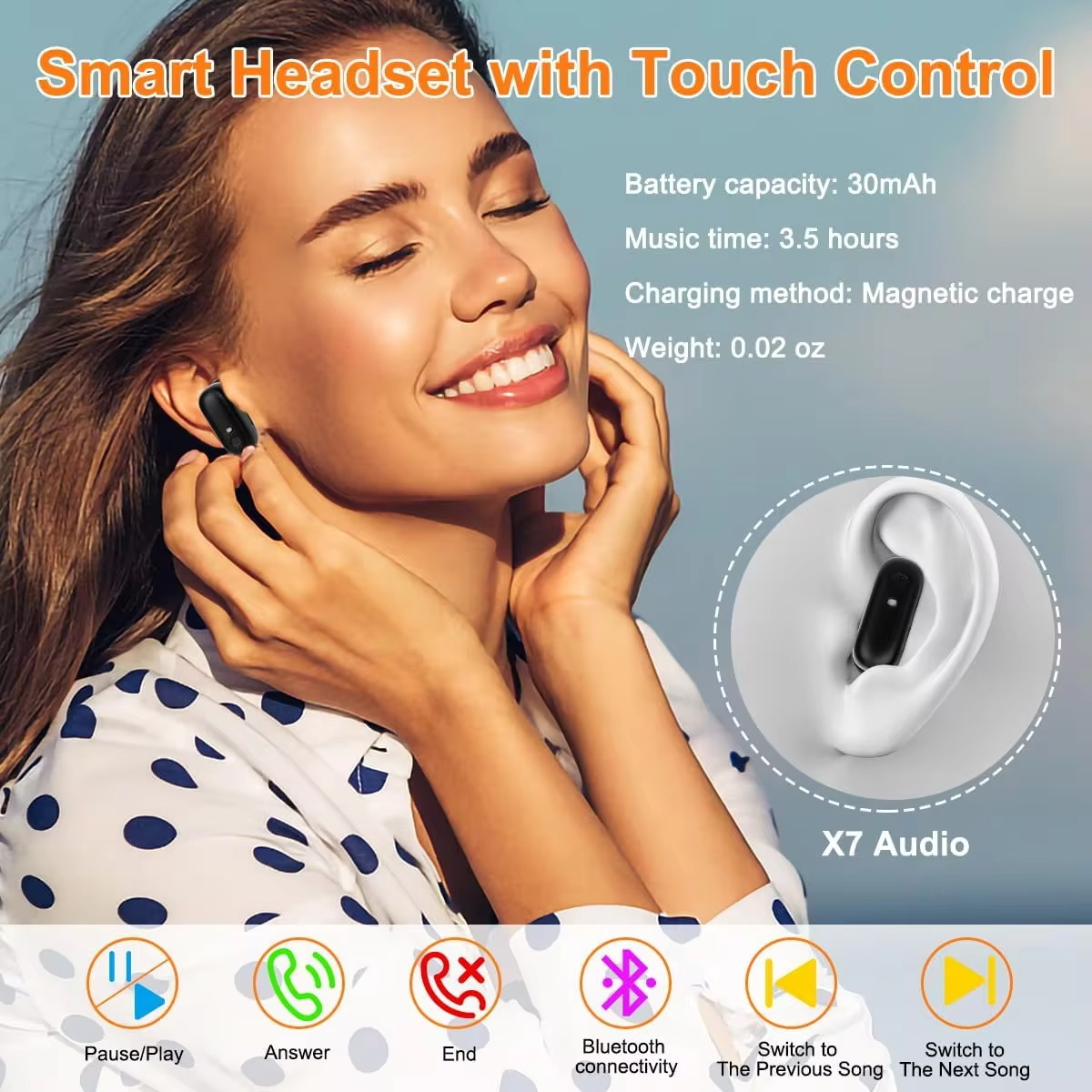 Smart Watch with Earbuds 2 in 1 Bluetooth TWS Earphones Fitness Tracker Heart Rate Sleep Monitor Round HD Watch for Android IOS