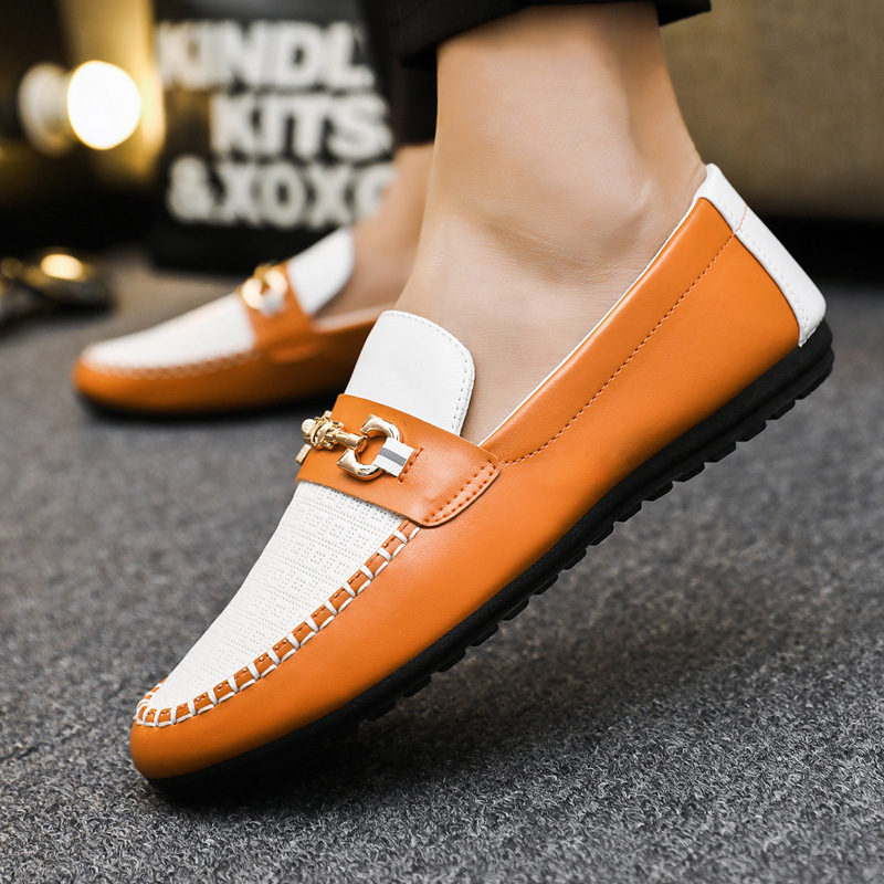 Men's Casual Slip On Shoe Round Toe Soft PU Leather Loafers Shoes Non Slip Driving Shoes Fashion Footwear
