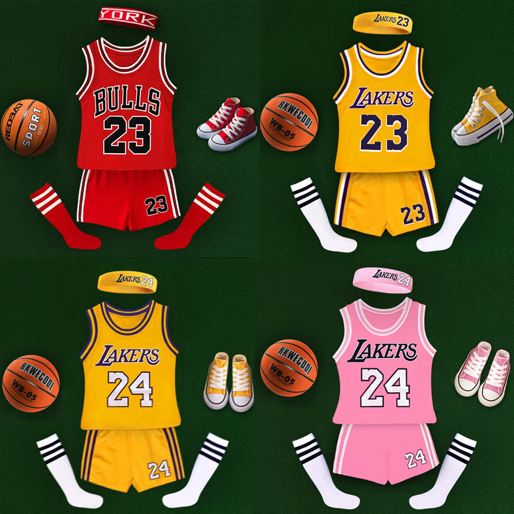 Summer Boys Basketball Uniform Children's Tracksuits Sports Suits Toddler Clothing Sets LeisureKids Vest T Shirt+shorts+sock 3pc