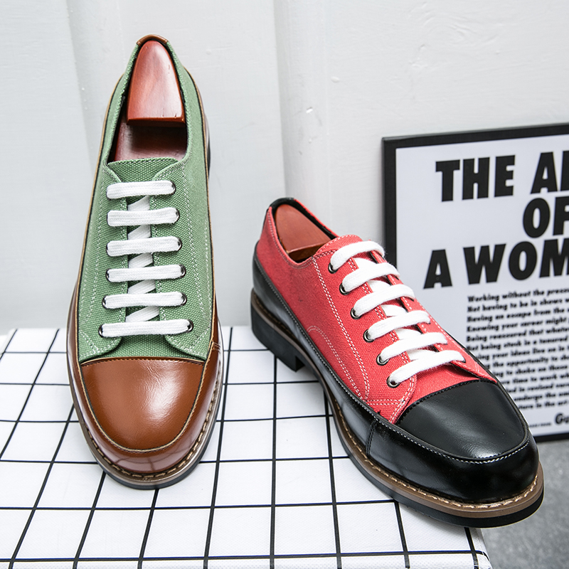 Leather Shoes Men Casual Lace Up Loafers Low Heel Platform Shoes Leather Premium Casual Luxury Brand Oxford Shoes