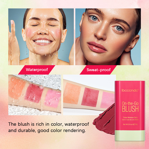 Multi-function Blush Stick Long Lasting Natural Cheek Face Rouge Blusher Cream Waterproof High Brightening Skin Tone Makeup