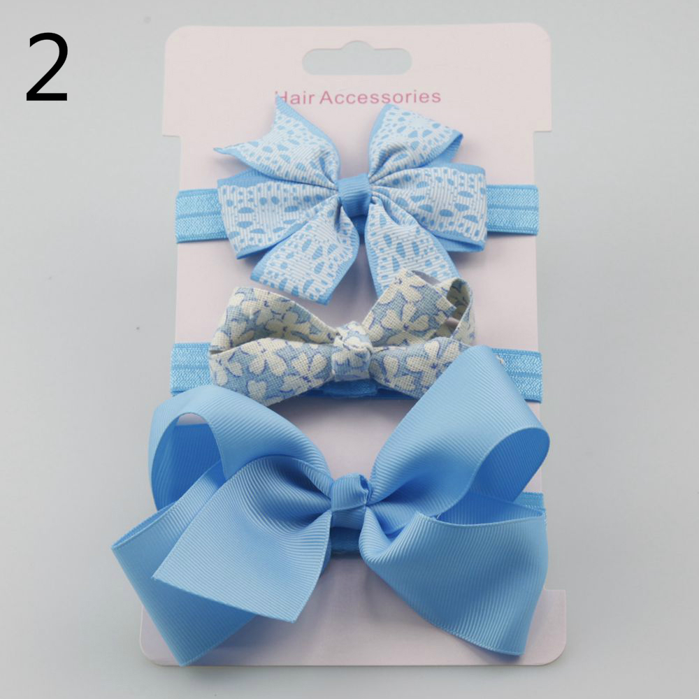 Fashion New Bow Head Flower Hair Band Hair Accessories Combination Three-piece