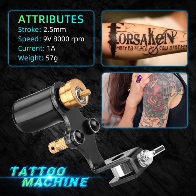 Setus Mini Power Motor Tattoo Set Tattoo Power Supply Needles Professional Tattoo Machine Kit for Beginner Starter