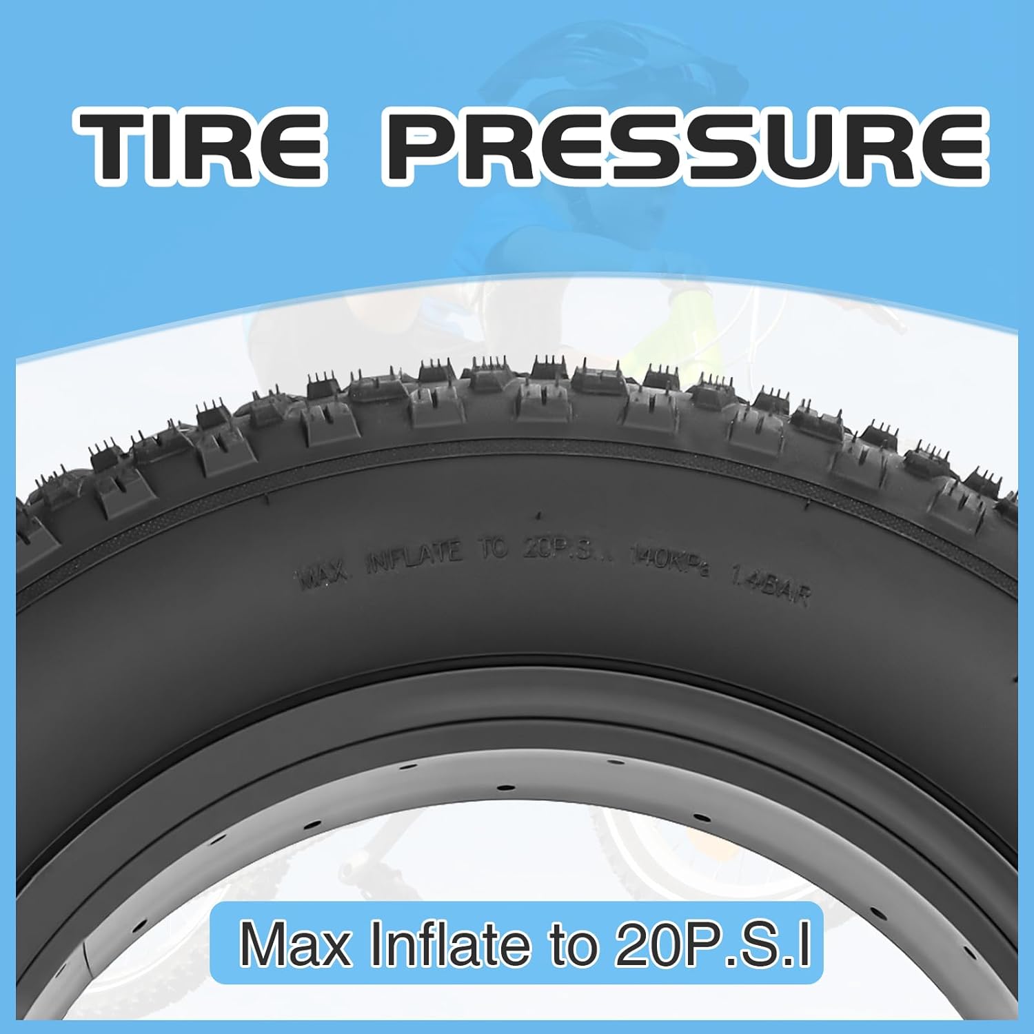 MEGHNA Fat Bike Tire 16/18/20/26 inch Electric Bike Tire Fat Tire 16/18/20/26 x 4.0 inch High Traction Replacement All - Terrain for Fat Bike E-Bike