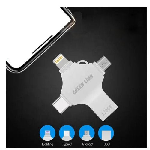 GREEN LION 4IN1 USB FLASH DRIVER 256GB SILVER