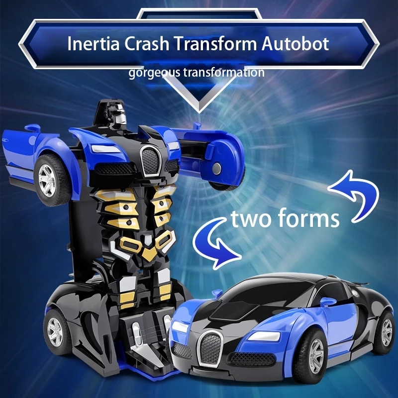 Cross border children's deformation toy car model inertia car boy puzzle street night market toys