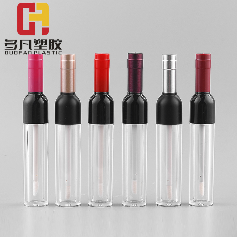 Wine Bottle Lip Color Wine Bottle Lip Color Mouth Red Lip Glaze DIY Lip Color Tube Cosmetic Packaging Materials