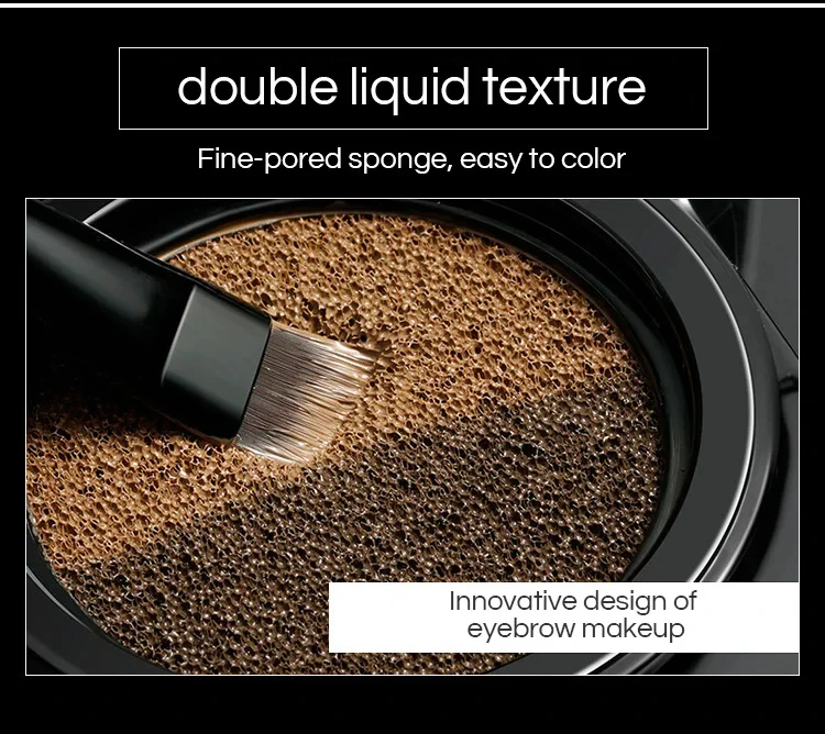 1PC Two-color Air Cushion Eyebrow Powder Color Waterproof and Sweat-proof Long-lasting Eye Brow Cream