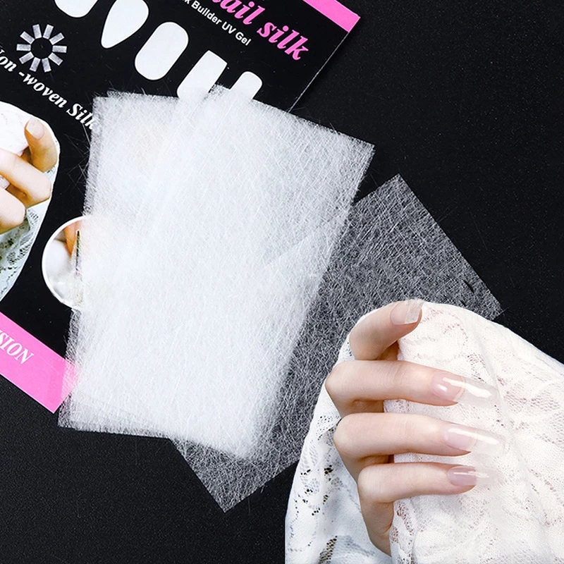 10pcs Silk Fiberglass for Nail Extension Form Non-Woven Silks UV Gel Building Fiber French Acrylic DIY Manicure Accessory