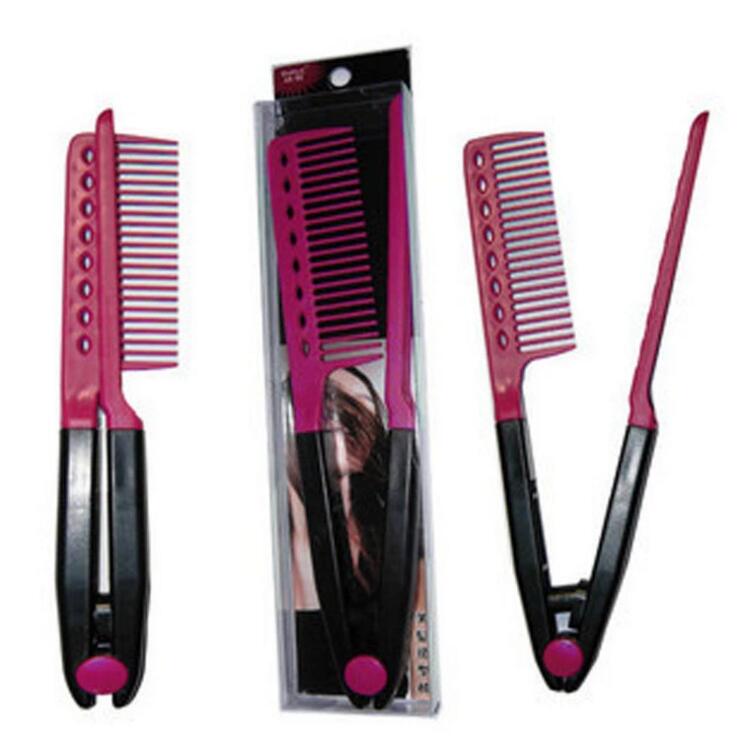 DIY Salon Folding Hairdressing Styling Hair Straightening V Type Comb Clip Design Fashion Salon Hairbrush Tools Hair Care
