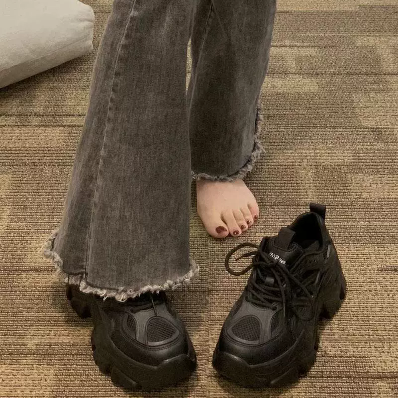 2026 Women's Casual Thick Bottom Net Surface Forest System Dad Shoes Spring Summer New Style Versatile Trendy Casual Shoes 35-40