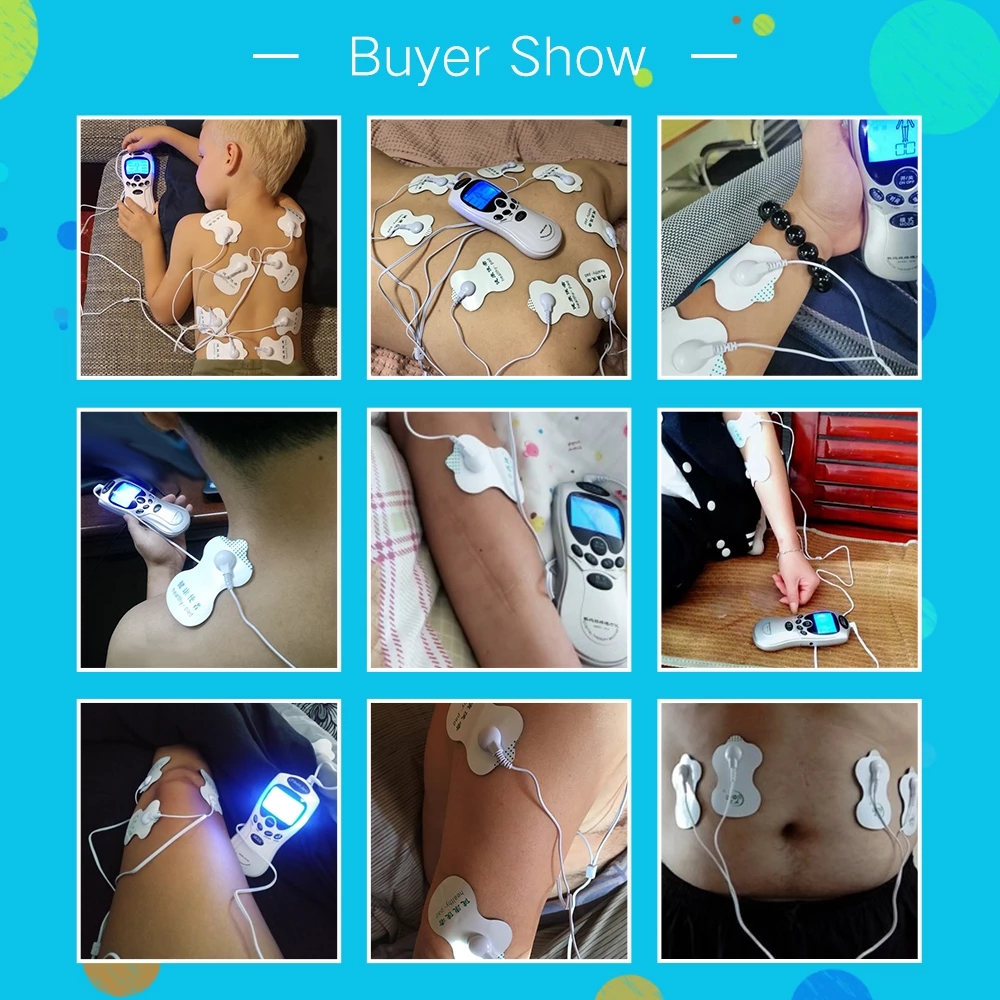 Electric TENS Unit Digital Therapy Machine Electrodes Massage Device EMS Muscle Stimulator Massager for Full Body Health care