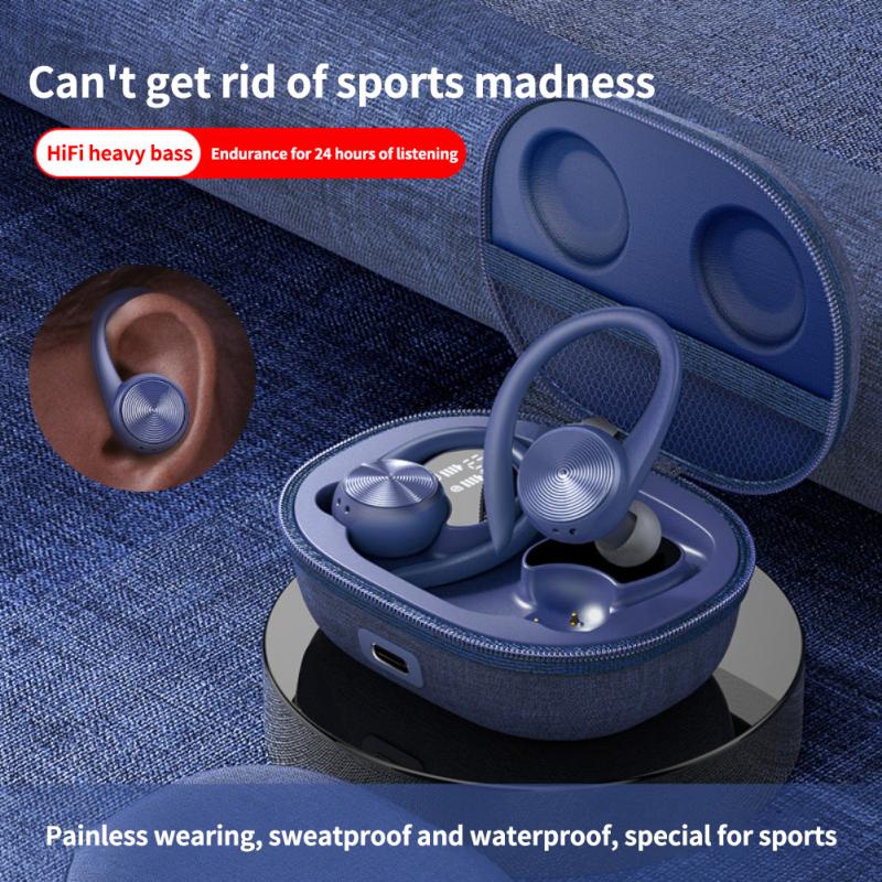 Sports TWS 5.0 Earphone Bluetooth Active Noise Cancellation Waterproof Wireless Headphones LED Display Headsets with Microphone