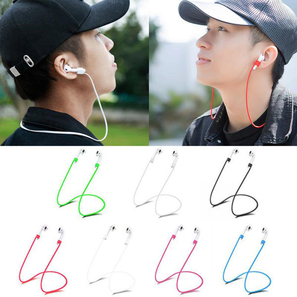 Anti-Lost Silicone Earphone Rope Holder Cable for Apple AirPods Wireless Earphone Neck Strap Cord String