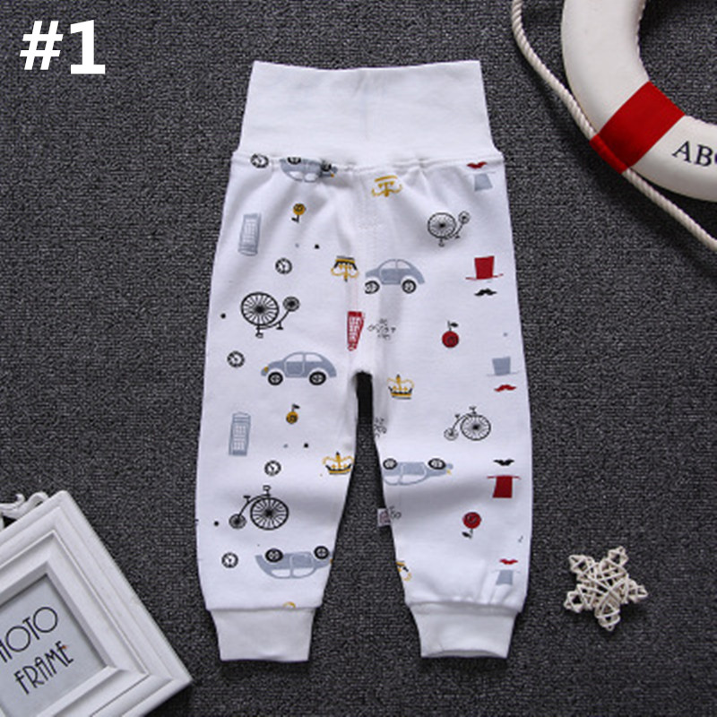 Baby High Waist Pure Cotton Bottoming Protect The Belly Pants（Color randomised）