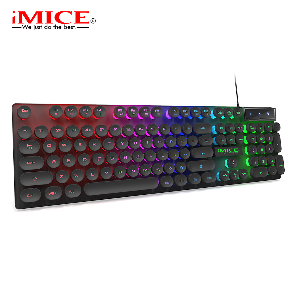 USB Desktop Punk Mechanical Handle Floating Round Hat Electronic Game Luminous Gaming Keyboard