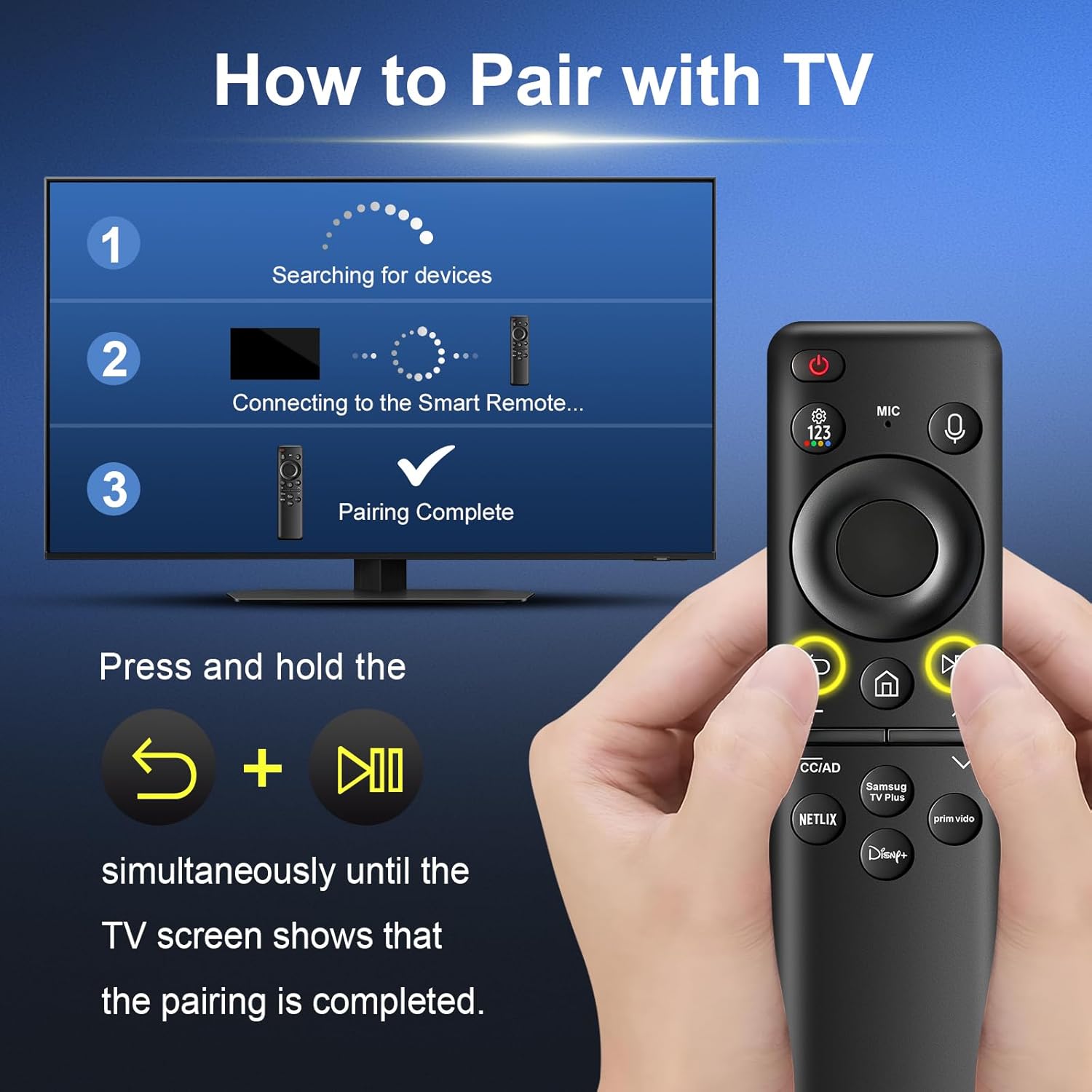 BN59-01432A TM2360E Rechargeable Voice Remote for Samsung Smart TVs, Replacement for All –2025 Samsung TV Remote Control with Solar Charging and Voice