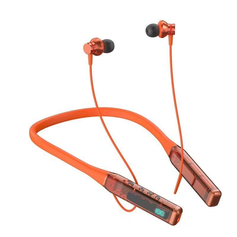 Transparent Wireless Earphones Magnet Neckband Headphones Sports Earphone Digital Display for Gaming Sport Stereo Headset