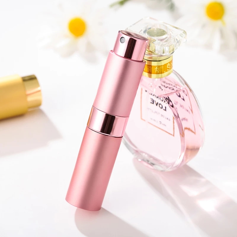 1pc 8ml Top Quality Refillable Glass Perfume Bottle Metal Atomizer Spray Travel Aluminum Empty Parfume Bottle