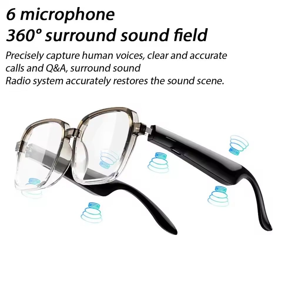 Smart Glasses With AI Translator Bluetooth Glasses Hands-Free Music & Calls Outdoor Sports Headphones Wireless Bluetooth Touch
