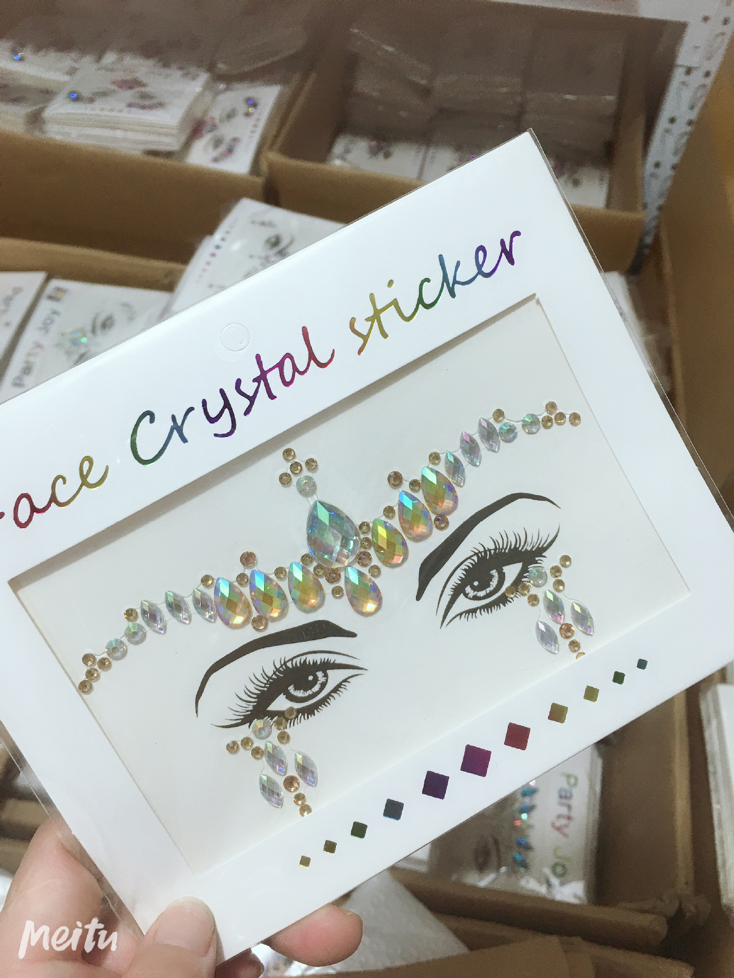 3D Sexy Face Tattoo Stickers Face Decoration Temporary Tattoos Glitter Fake Tattoo Rhinestones For Woman Party Face Jewels Tatoo