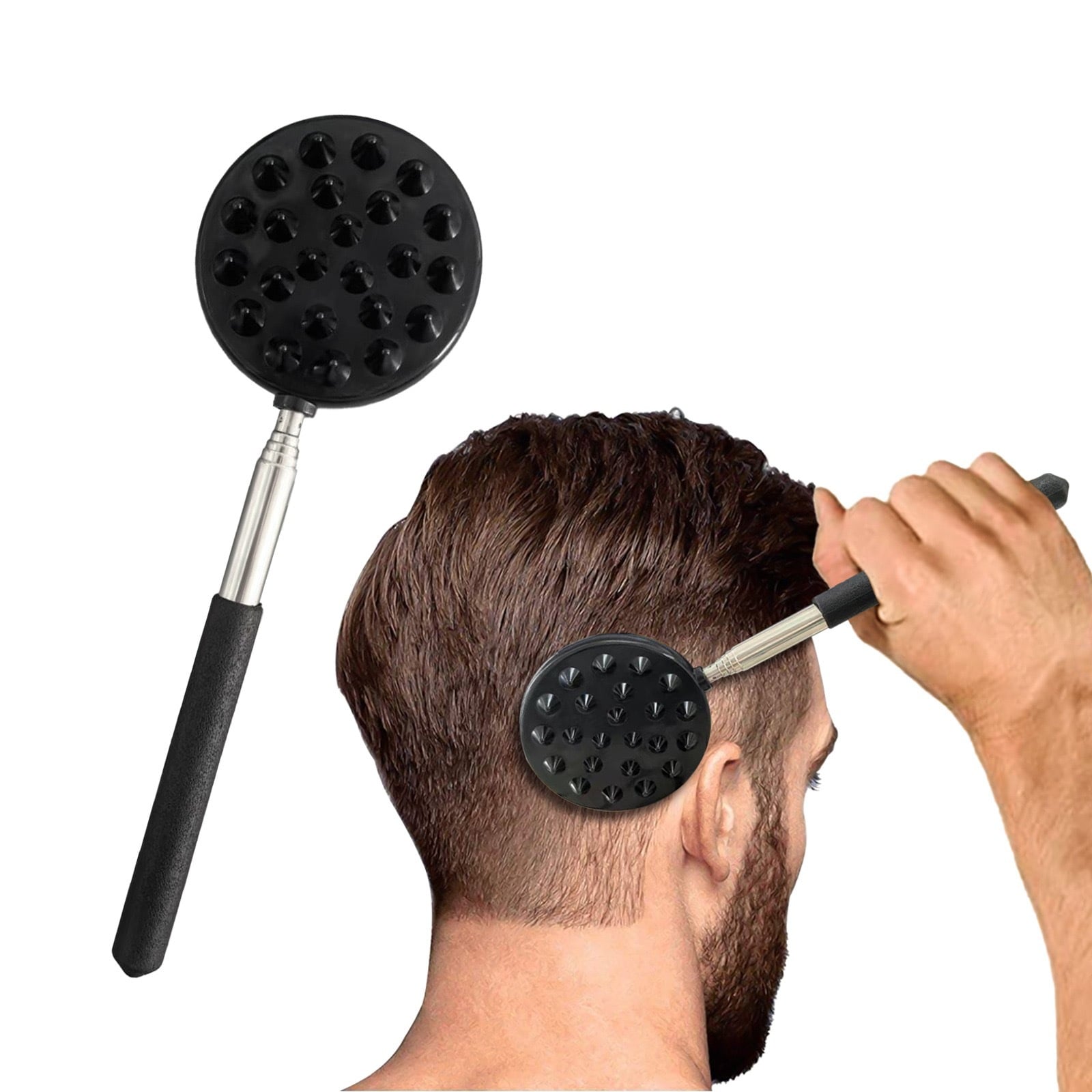 Adjustable Cactus Back Scratcher Massager - 2 Spike Sizes (0.25" 0.5") for Men & Women - Long Lasting PVC Itching Stick