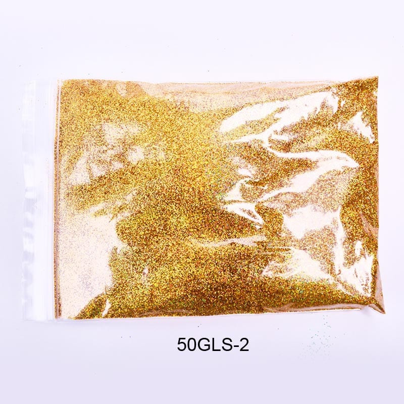 50g/bag Holographic Laser Nail Glitter Powder Sparkly Gold Silver Nail Fine Glitter Dust Nail Art Decorations
