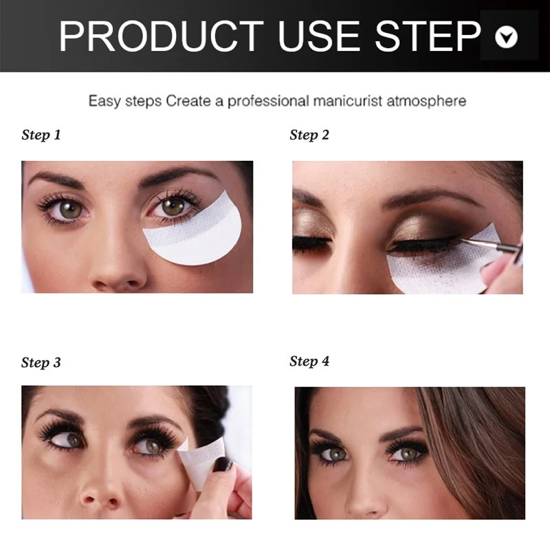 100pcs/pack Eyeshadow Shields Protector For Eye Makeup Eyeliner Shield Disposable Pad Lint Free Patch Beauty Application Tool