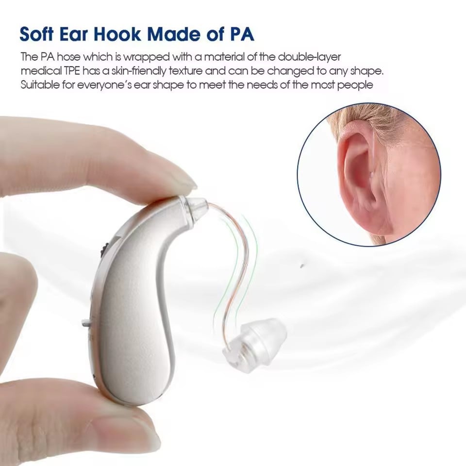 1pc Rechargeable Hearing Aid Mini Adjustable Tone Best Sound Amplifier Portable Deaf Elderly RIC Hearing Aids