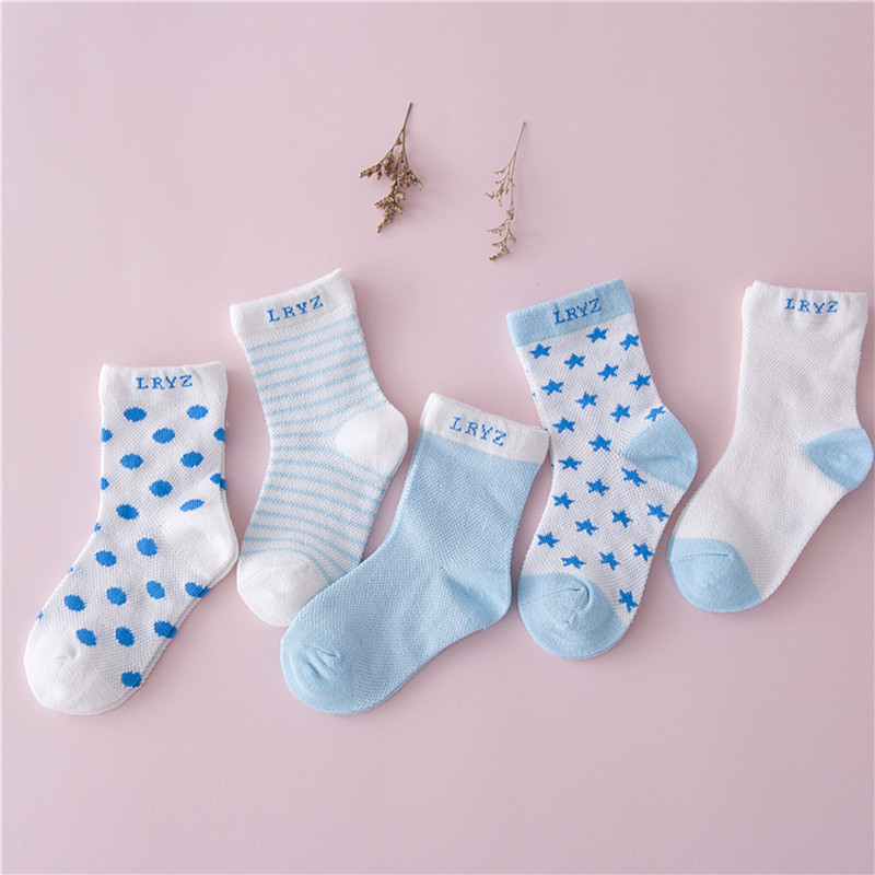 Children Socks Thin Comfortable Breathable Cotton Socks Fashion Baby Socks 5 Double Loaded