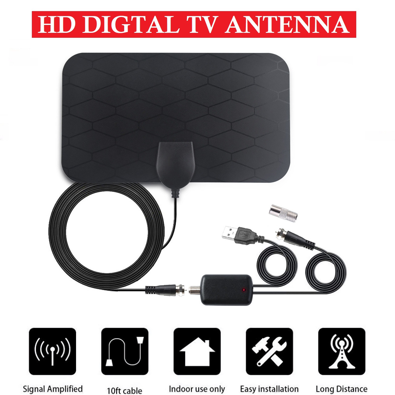 3000Miles 1080P high-definition digital TV antenna DVB-T2 TV antenna with amplifier booster