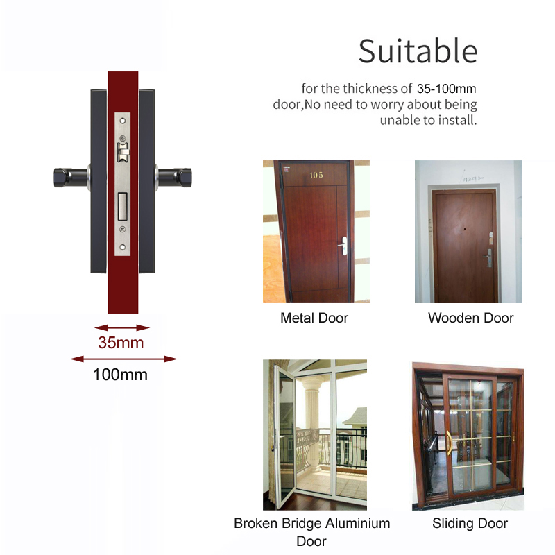 Wifi Electronic Door Lock With Tuya APP Remotely / Biometric Fingerprint / Smart Card / Password / Key Unlock