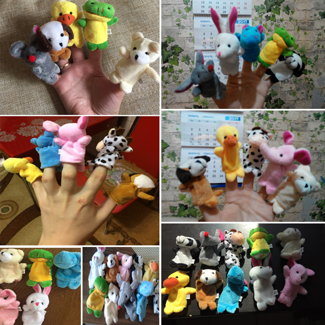 10pcs/ Cartoon Animal Velvet Finger Puppet Finger Toy Finger Doll Baby Cloth Educational Hand Toy Story